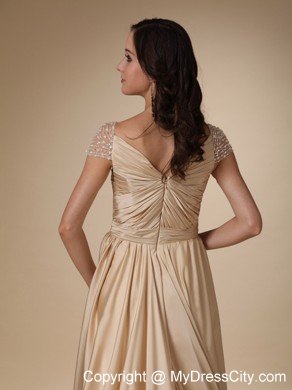 Gold Sweetheart Ruched Homecoming Dress Column Style with Brush