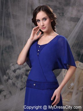 Plus Size Butterfly Sleeves Square Beading Mother in Law Dresses