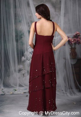 Straps Beading Empire Mothers Dresses for Weddings in Burgundy