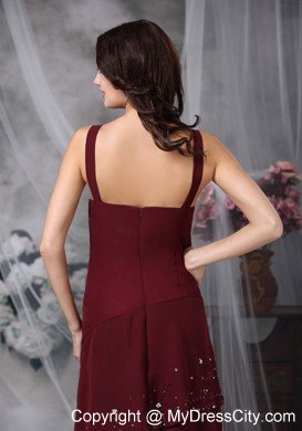 Straps Beading Empire Mothers Dresses for Weddings in Burgundy