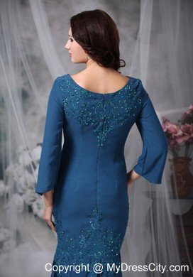 Mermaid Beaded Appliques Long Sleeves Mothers Dresses