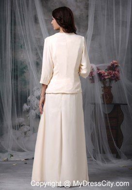 Diamond Scoop Long Mother of the Groom Dresses with Coat