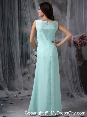 Apple Green Column Scoop Floor-length Chiffon Beaded Mother Of The Bride Dress with Coat