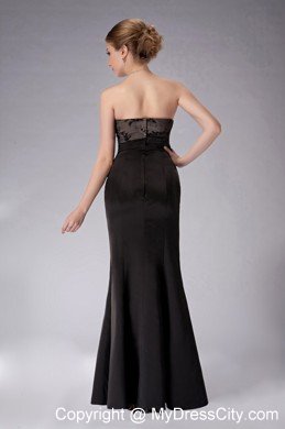 Strapless Black Ankle-length Taffeta Appliques Mother Of The Bride Dress with Jacket