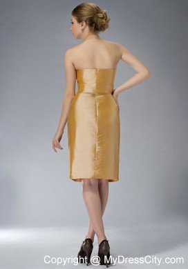 Knee-length Yellow Column Sweetheart Taffeta Ruched Mothers Dresses with Jacket