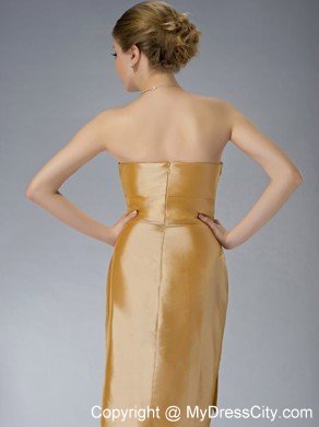 Knee-length Yellow Column Sweetheart Taffeta Ruched Mothers Dresses with Jacket