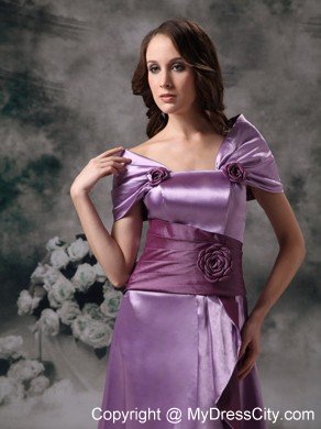 Off-the-shoulder Flowery Long Lavender Mother of The Bride Dress