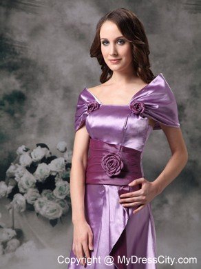 Off-the-shoulder Flowery Long Lavender Mother of The Bride Dress