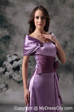 Off-the-shoulder Flowery Long Lavender Mother of The Bride Dress