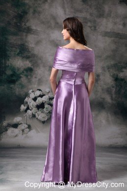 Off-the-shoulder Flowery Long Lavender Mother of The Bride Dress