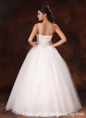 Hottest Beading Decorate Waist One Shoulder Bowknot Wedding Gowns