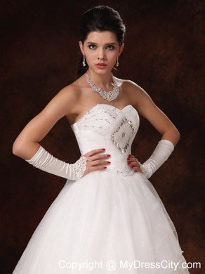 Lace A-line Sweetheart Beaded Appliques 2013 Spring Wedding Dress