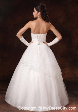 Lace A-line Sweetheart Beaded Appliques 2013 Spring Wedding Dress