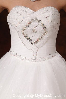 Lace A-line Sweetheart Beaded Appliques 2013 Spring Wedding Dress