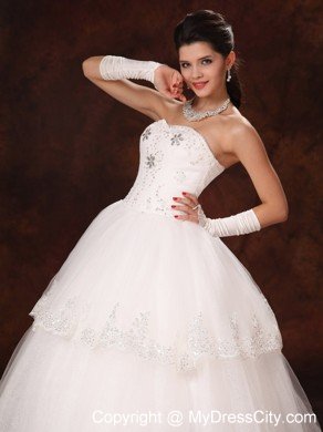 Hot Sale Puffy Sweetheart Lace Beaded Wedding Gowns for Outdoor