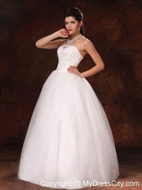 2013 New Arrival Strapless Appliques Beading Wedding Dress for 2013