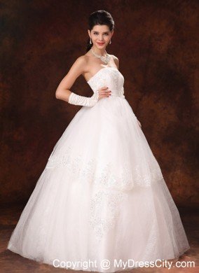 Designer Puffy Strapless Appliques Flowers Garden Wedding Gowns