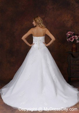 Appliques Strapless Ball Gown Wedding Dress For 2013 Spring Hall