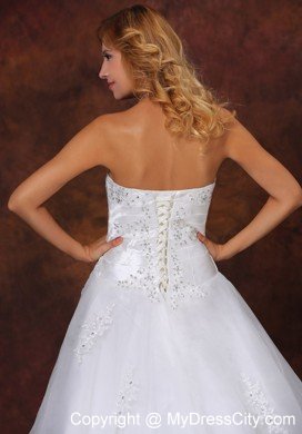 Appliques Strapless Ball Gown Wedding Dress For 2013 Spring Hall