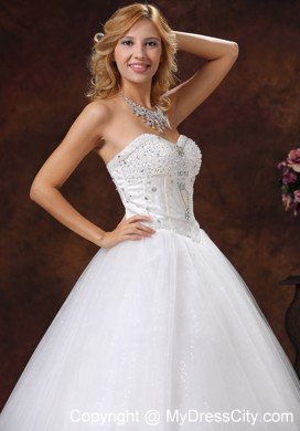 Long Spring Flowers Decorate Bust Strapless Princess Wedding Gowns