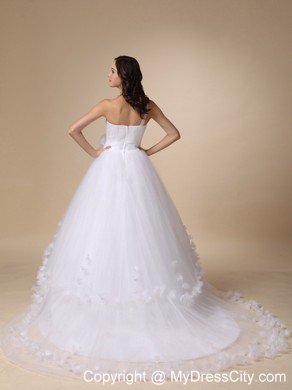 Lovely A-line Flowers Single Shoulder 2013 Spring Wedding Dress for Church