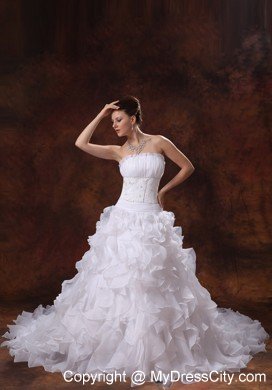 2013 Luxurious Princess Beading Ruffles Wedding Dresses With Zipper Back