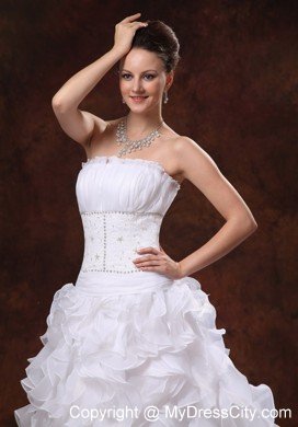 2013 Luxurious Princess Beading Ruffles Wedding Dresses With Zipper Back