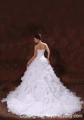 2013 Luxurious Princess Beading Ruffles Wedding Dresses With Zipper Back