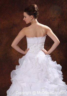 2013 Luxurious Princess Beading Ruffles Wedding Dresses With Zipper Back