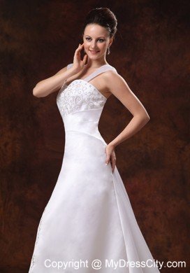 Princess with Embroidery Straps Court Train Wedding Gown for 2013