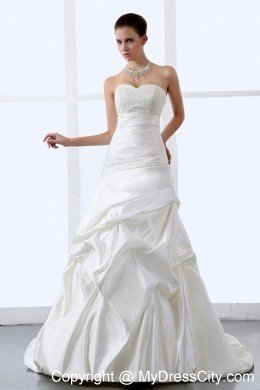 Hottest Long Beading Decorate Sweetheart Wedding Dress For Weddings