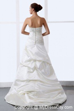 Hottest Long Beading Decorate Sweetheart Wedding Dress For Weddings