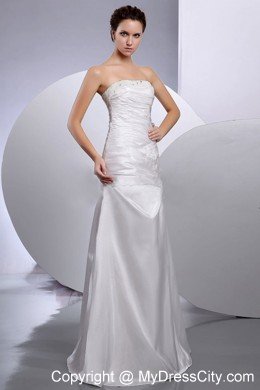 Wonderful Slinky Strapless Beaded Floor-length Wedding Dress 2013 on Sale