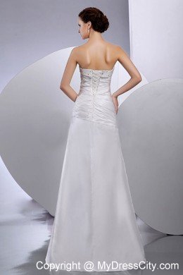 Wonderful Slinky Strapless Beaded Floor-length Wedding Dress 2013 on Sale