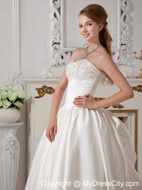 Exquisite Sweetheart Beaded 2013 A-line Bridal Gowns with Court Train