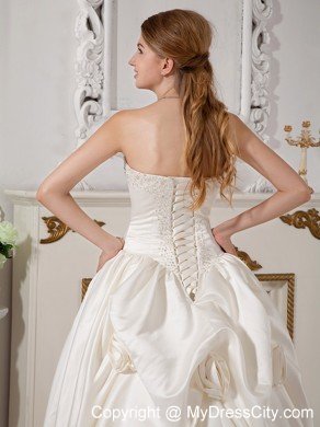 Exquisite Sweetheart Beaded 2013 A-line Bridal Gowns with Court Train