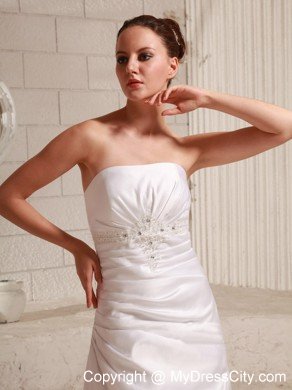 Modest Appliques with Beading Court Train A-line Bridal Gown