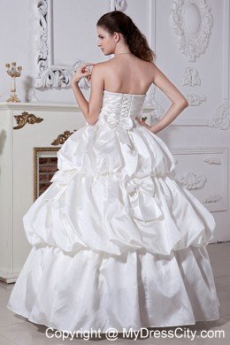 Strapless Floor-length Wedding Dress with Beading and Bows