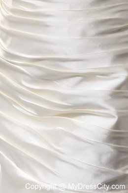 Beautiful Column Court Train Scoop Satin Lace Wedding Dress