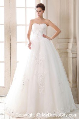 Sweetheart Beading and Appliques Wedding Anniversary Dress