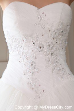 Sweetheart Beading and Appliques Wedding Anniversary Dress