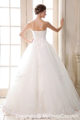 Sweetheart Beading and Appliques Wedding Anniversary Dress