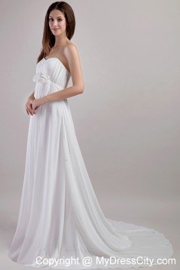 Empire Sweetheart Chiffon Flowers Maternity Wedding Dress