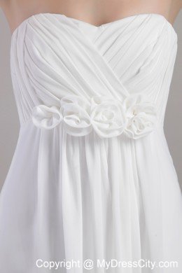 Empire Sweetheart Chiffon Flowers Maternity Wedding Dress