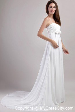 Empire Sweetheart Chiffon Flowers Maternity Wedding Dress