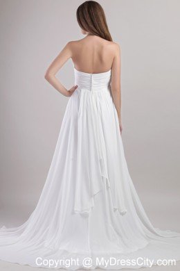 Empire Sweetheart Chiffon Flowers Maternity Wedding Dress