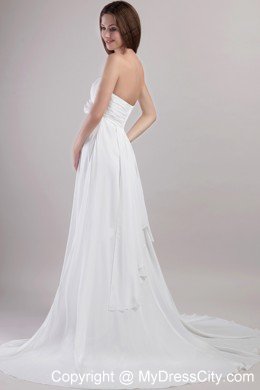 Empire Sweetheart Chiffon Flowers Maternity Wedding Dress