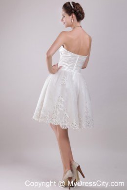 Knee-length Sweetheart Princess Appliques Garden Wedding Dress