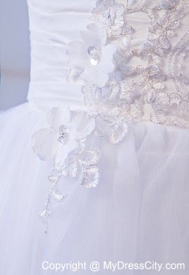 Sweetheart A-line Mini-length Organza Bridal Dress with Appliques