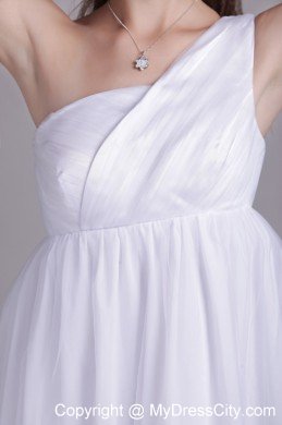 Tiered One Shoulder Ankle-length Maternity Wedding Dress